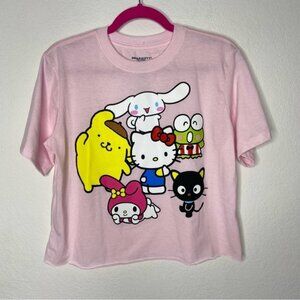 Hello Kitty & Friends Pink Short Sleeve Crop Top Size M NWOT